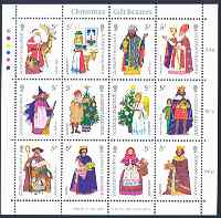 Guernsey; Christmas, 1985Religious and Folk Figures, Sheet of 12